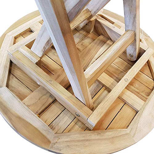 MACOShopde by MACO Möbel Raburg Garten-Beistelltisch RUND in Natur - Teak-Holz, 50 cm Durchmesser, 50 cm hoch – Bild 4