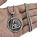 ELFASIO Men Stainless Steel Necklace All Seeing Eye Illuminati Eye of Providence Pyramid Amulet Ancient Symbol Pendant Chain 18-30 inch