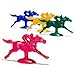 Plastic Horse and Jockey Figures (Assorted Colors) by Caufield's