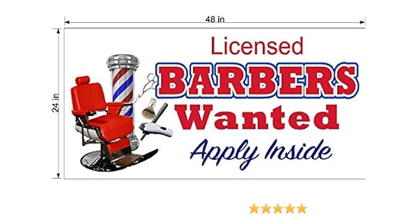 Amazon Com 2 X 4 Vinyl Banner Licensed Barber Wanted Hair