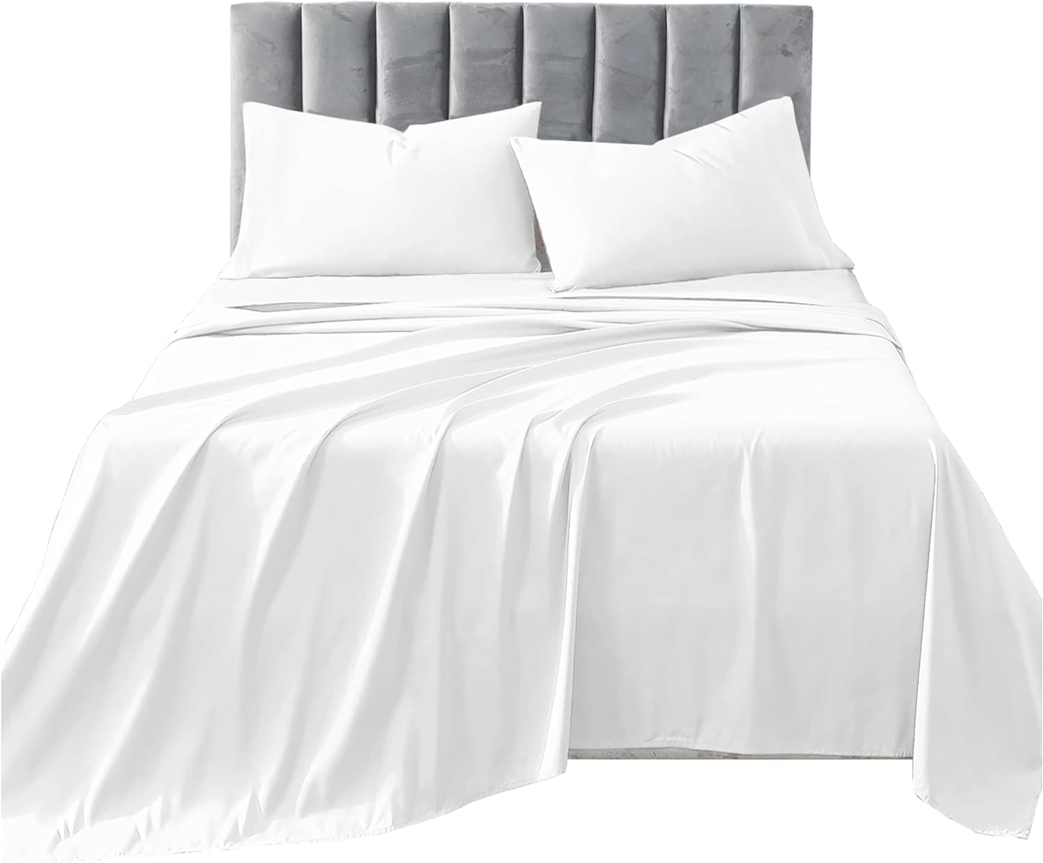 R&Z Egyptian 100% Cotton 200 Thread Count Flat Bed Sheet- 200 Thread Count 100% Egyptian Cotton Premium Hotel Quality Wrinkle and Fade Resistant Super Soft Top Sheet (White, Double)