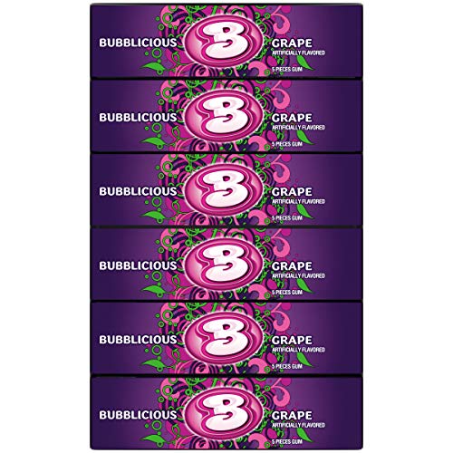 Bubblicious Grape Gum, 18 Packs of 5 Pieces (90 Total Pieces) | Pricepulse