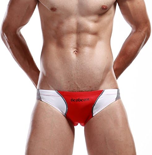 ZQ@QXMen's low speed dry hot tight swimming trunks,L,red