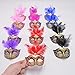 Yiseng Mini Masquerade Masks Party Decorations 12pcs Pack Luxury Feather Pearl Mardi gras Small Venetian mask Decor Party Favors