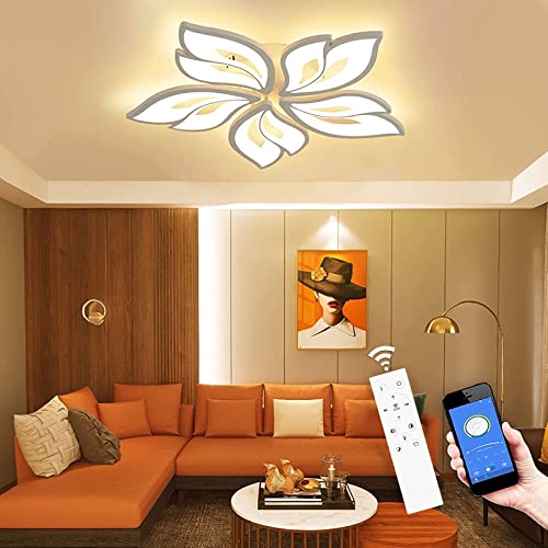 LED Deckenleuchte Dimmbar, 40W-60W Deckenlampe LED Wohnzimmerlampe mit Fernbedienung APP Farbwechsel - Moderne Wohnzimmerlampe Deckenleuchte Energie S
