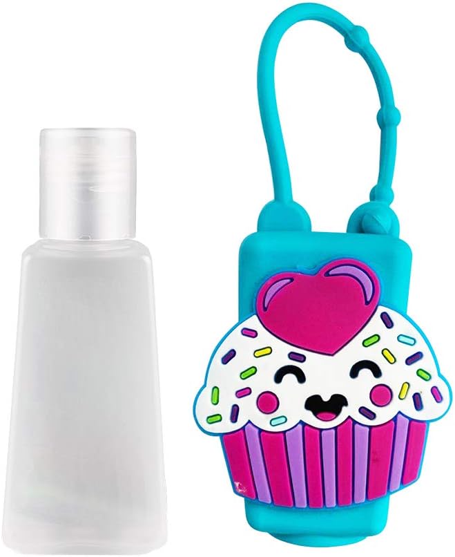 Ulife Mall 6 Pcs Cute Cartoon Kids Refillable Bottles Travel Containers Empty Plastic Bottle with Silicone Case Keychain Carrier - Image 4