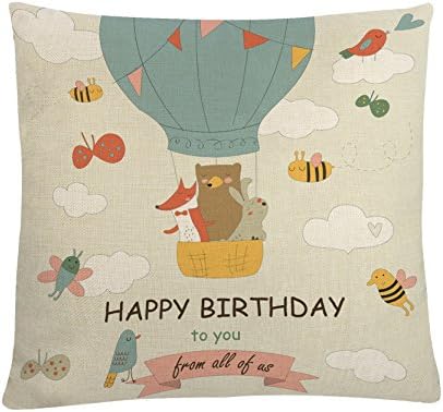 MAYUAN520 Cushion、Decorative Pillows Cute Cushin Cover 4545Cm Cartoon Animals Pattern Printed Cotton Linen Pillows Covers For Sofa Bed Car Seat Decoration