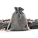 Yuxier 50 Burlap Bags with Drawstring Gift Bags Small Burlap Bags for Wedding Favor, Party Favor bags,Arts Crafts Projects, Presents, Snacks Small Jewelry Bags,(5.3x3.7inch) (Grey)