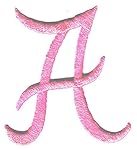 HOT PINK 2" SCRIPT LETTER "A" - Iron On Embroidered Applique Patch/Names, Words