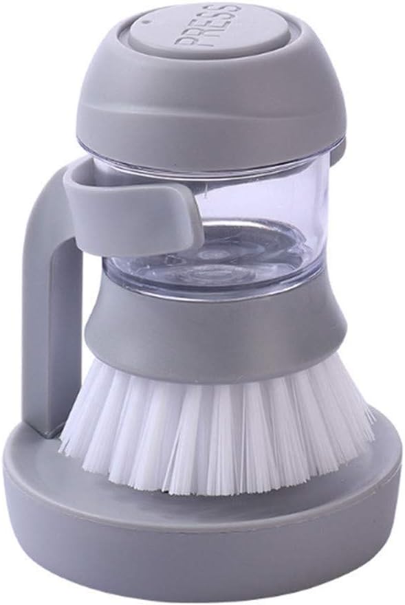Prosmart - Liquid Soap Dispensing Brush - Palm Dish Scrubber Liquid Soap Dispenser with Powerful Bristles - Self Dispenser Cleaning Brush