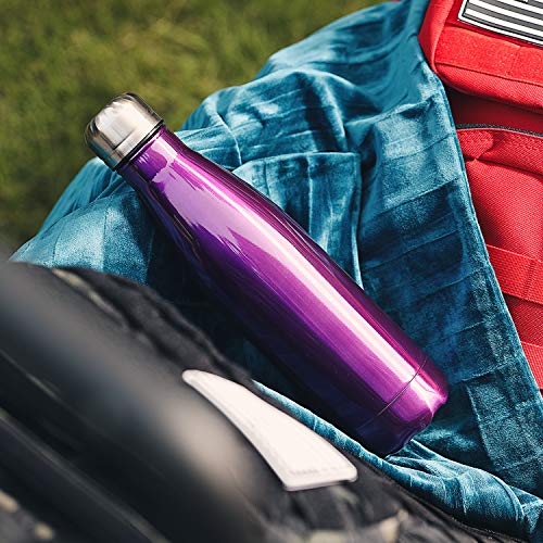 Water Bottle Stainless Steel Vacuum Insulated Double Walled Cola Shape Thermoses (Light Purple) - Thumbnail 2