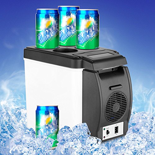 Click Here to See More Images F&W Mini 6L Car Warming Refrigerator Heat Fridge 12V Auto Freezer Portable Multi-Function Anti-Rotten Keep Cool Warm