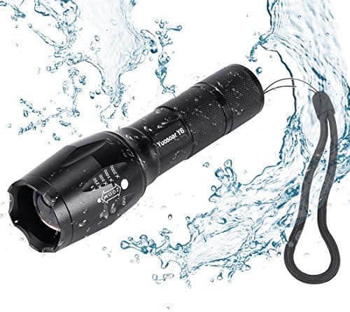 Tactical Flashlight Yuosoar Handheld Flashlight LED Flashlight Water Resistant Super Brightness 5 Modes Flashlight for Outdoors (Y6-1 Piece)