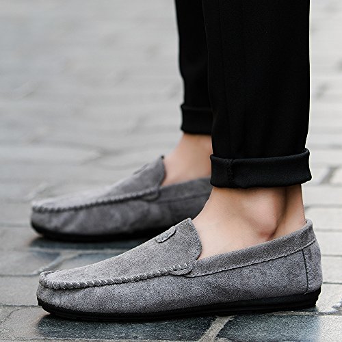 Men's Driving Shoes Slip-on Loafers Casual and Comfortable Solid Bean Shoes Flat Boat Shoes - Thumbnail 2