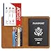 GDTK Leather Passport Holder Cover Case RFID Blocking Travel Wallet (California Desert)