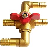 Uenede Solid Brass 3/4 Inch Heater Control Valve, 1PCS | Car Heater Air Conditioning Ball Valve with Switch 3/4" Hose Barb Automotive Heater Bypass Valve Fitting