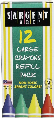 Sargent Art 22-0702 12-Count Box Large Crayon Refill, Yellow