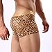 L'ASHER Mens Fashion Sexy Leopard Print U Convex Pouch Boxer Brief Underwear