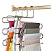 Eityilla S Type Clothes Hanger Stainless Steel Space Saving Hangers 5 Layers Closet Storage Organizer for Jeans Trousers Tie Belt Scarf (4-Pieces)