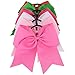 7.5in Larger Jumbo Goody Cheer Bows Hair Ties Cheerleading Pony Tail Holder Elastic Head Loop For Girls Uniform Infant Accessories 12 Color Set