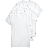 Polo Ralph Lauren Men's T-Shirt Pack, 3-Pack, Cotton Men's Clothing V-Neck Undershirt, Slim Fit Tees, Moisture-Wicking
