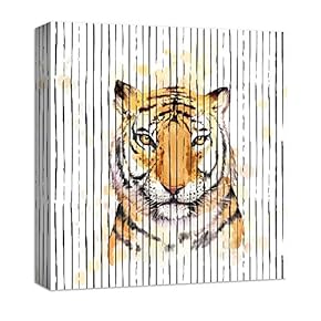 Canvas Wall Art Cute Abstract Animals Painting Artwork for Home Prints Framed - 12x12 inches