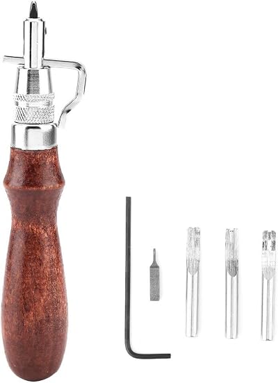Uadme 5 in 1 Leather Groover Tool Adjustable Seam Countersink Edge Sewing