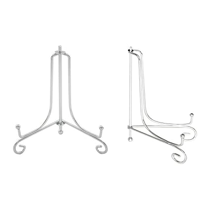 White Iron Easel Plate Display Photo Holder Stand Cookbooks