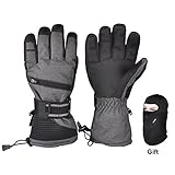 Ski Gloves, Winter Warm 3M Insulation Waterproof Snow Gloves with Free Breathable Face Mask for Skiing, Snowboarding, Motorcycling,Cycling, Outdoor Sports, Men and Women