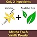 Vanilla Organic Matcha Green Tea Powder - 80 Servings, 8 oz - 2 Ingredients, Natural Flavored Instant Tea for Drinking, Smoothies or Baking, Grade A Matcha