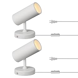 Aisilan 2 Pack LED White Plug in Spotlight with