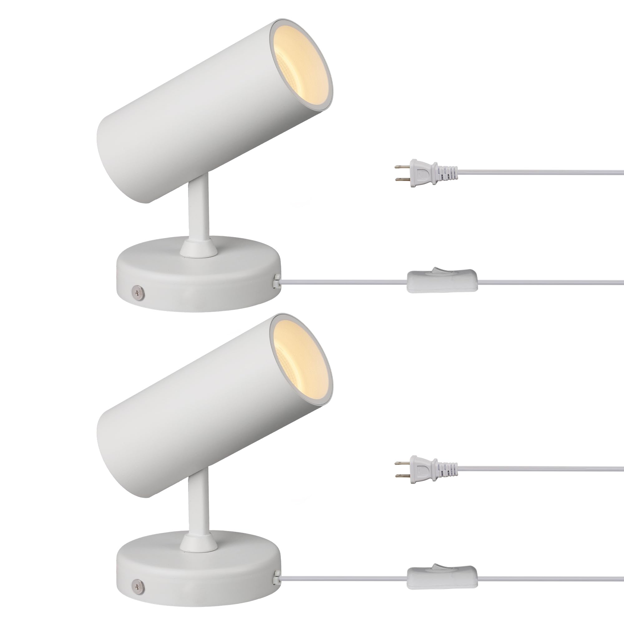 Aisilan 2 Pack LED White Plug in Spotlight with