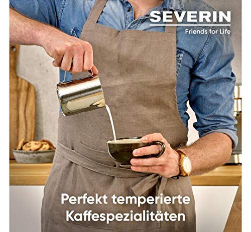 SEVERIN Espressomaschine "Espresa Plus", Siebträgermaschine mit 3 Einsätzen, Kaffeemaschine mit Milchschäumer und Manometer, inkl. Barista-Starterset, Edelstahl-gebürstet/schwarz, KA 5995 – Bild 4