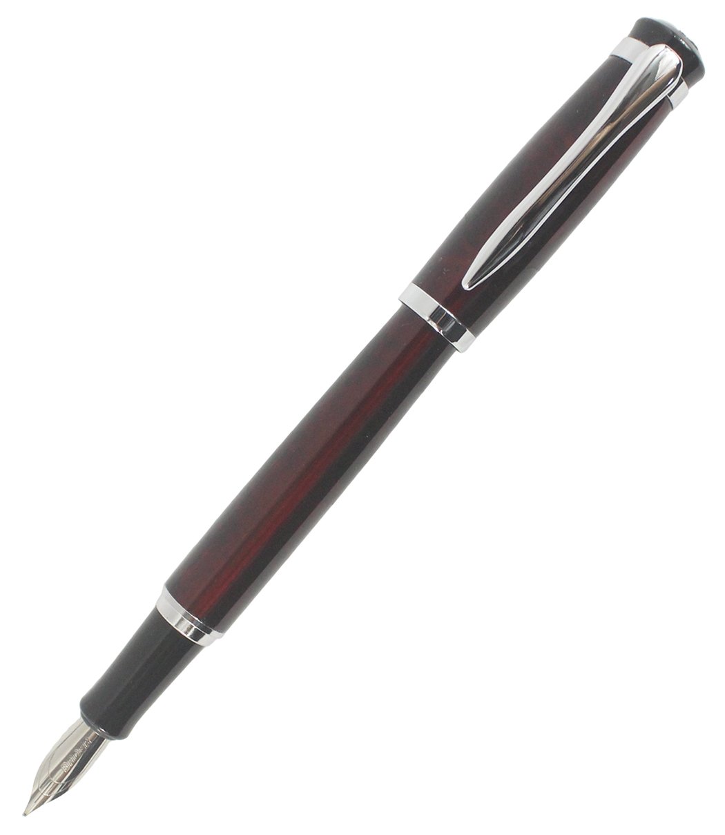Abcsea Fountain Pen Medium Nib Flash Magic with Silver Trim - Red