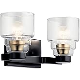 Kichler Vionnet 14.5" 2 Light Vanity Light with Clear Glass in Black