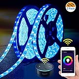 LETOUR LED Strip Lights 10M WiFi Smart RGB Strip Lights 4000K Colors Waterproof IP65 Work with Alexa Google Home &amp; IFTTT Upgrade WiFi Controller 32.8FT 600 LEDs (32.8ft 600LEDs WiFi Control-2Pack)