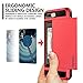 Vofolen Case Wallet Card Holder Sliding Cover ID Slot Hidden Pocket Dual Layer Protective Case - Red