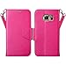 Galaxy S7 Edge Case, Samsung Galaxy S7 Edge Wallet Case, Flip Folio [Kickstand Feature] Pu Leather Wallet Case with ID & Credit Card Slot For S7 Edge (5 Card Slot Hot Pink)