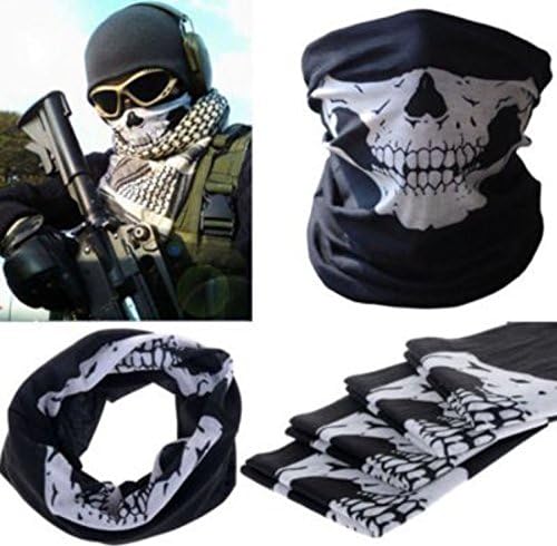 2 Skull Skeleton Face Mask Tube Bandana Balaclava Snowboard Moto X Face Protection Harley Davidson Snowboard Ski Mask Multi Function Tactical Seamless Scarf