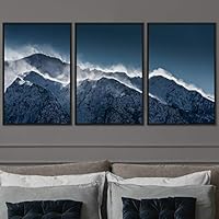 3 Piece Framed Canvas Wall Art Snow Mountain Canvas Prints Home Artwork Decoration for Living Room,Bedroom - 16