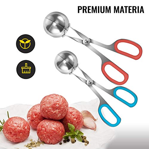 VEVOR Meatball Maker Tongs 2 PCS Meat Baller Scoop Stainless Steel Cake