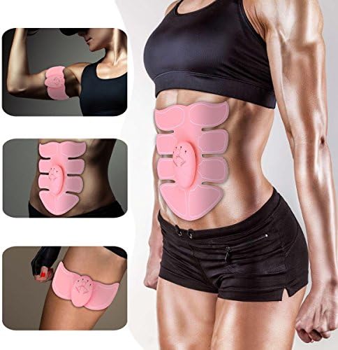 Abs Stimulator Abdominal Muscle Toner - six pack EMS abs, Ultimate Ab massage Toning belt fat burner Abdomen/Leg/Waist, gym Training Home Office Exercise Equipment Workout Fitness (pink)