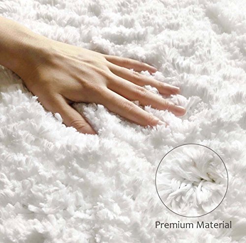 image for Mantto Luxurious Soft Shaggy Bath Rug Non Slip Rubber Shower Rugs with