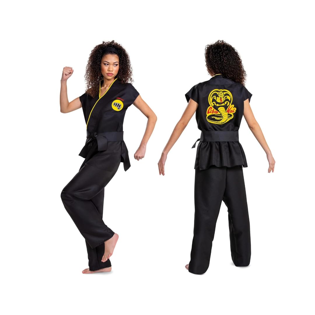 Disguise Karate Kid Cobra Kai Adult Costume, Official Karate Kid Licensed Costume, Unisex Karate Suit Fancy Dress Up Outfit, Includes Cobra Kai Gi with Black Belt, Adult Size XL