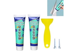 DLMLEMU 2Pcs Wallpaper Repair Adhesive, Clear Wallpaper Paste Kitfor Fixing Tears, Seams & Edges, Extra-Strong Glue for Seam Repair, Easy-Spread Wallpaper Glue, Strong Adhesion for Vinyl Wallpaper