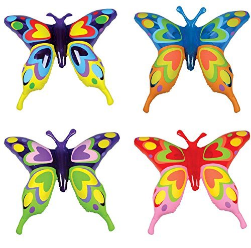 Set of 4 Transparent Butterfly Inflatables - 27"