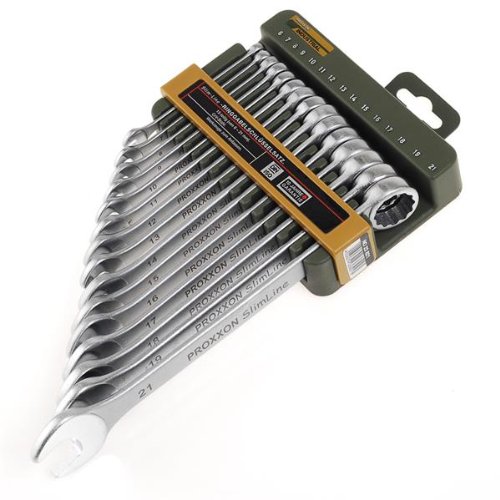 PROXXON 23821 Slim Line Ring-Maulschlüsselsatz, 15-teilig, 6-21 mm 2