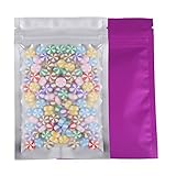 100 Assorted Translucent/Silver/Colored Flat Metallic Foil Mylar Zip Lock Bags Pouch 8.5x13cm (3.3x5.1