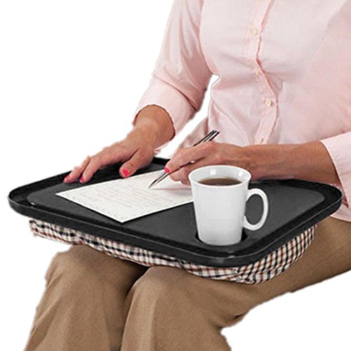 Lapdesks, Desk for Laptop Chair Student Studying Homework Writing Portable Dinner Tray Travel (Black)