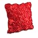 VivReal® Red Satin Rose Flower Square Pillow Cushion Pillowcase Case Cover
